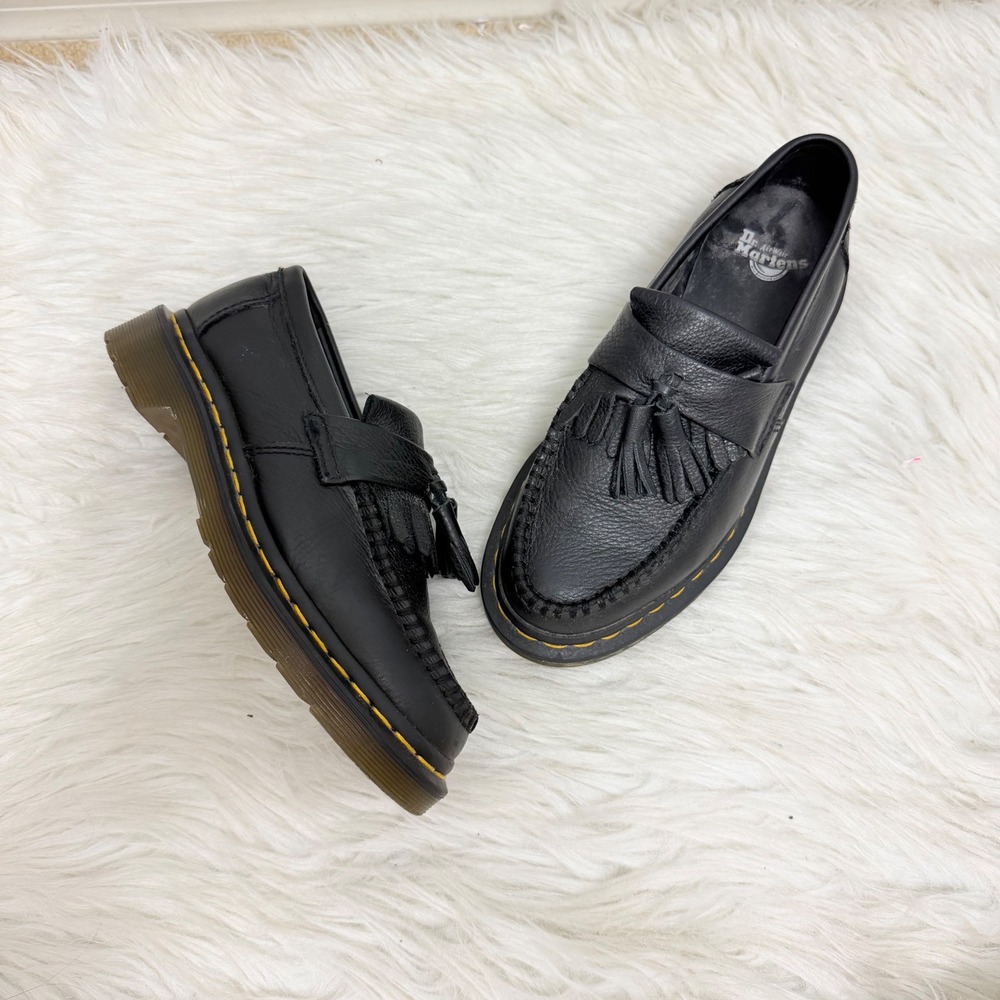 Dr. Martens Adrian Tassel Loafers Black Virginia Leather Womens US 6 UK 4 EU 37